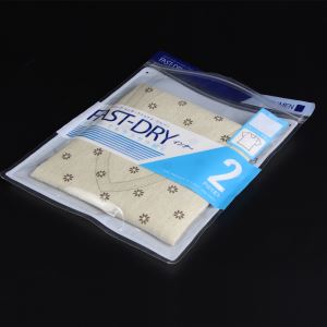 Sacos de empacotamento do vestuário plástico com impressão feita sob encomenda da janela clara da parte superior do zíper