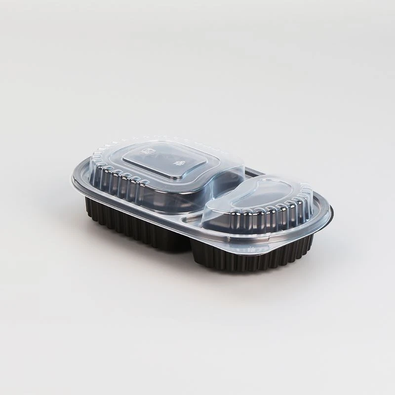 9x9x3 Recipiente de Alimentos Biodegradável para Microondas com 3 Compartimen...