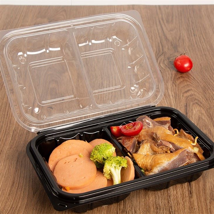 Recipiente de comida para viagem de duas cores de 9x6 ''