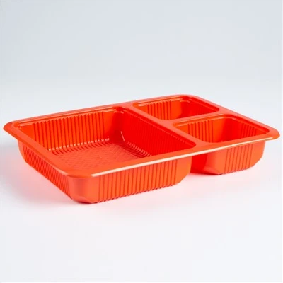 Bandeja de comida com 3 compartimentos