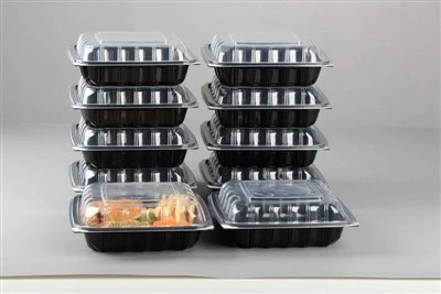 Recipientes para alimentos para micro-ondas com 3 compartimentos