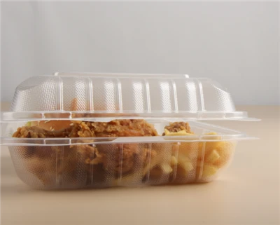 Recipiente transparente para viagem com 3 compartimentos