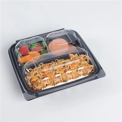 Recipiente de comida para viagem com tampa articulada 9x9''