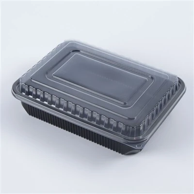 Recipiente preto para alimentos para preparação de refeições