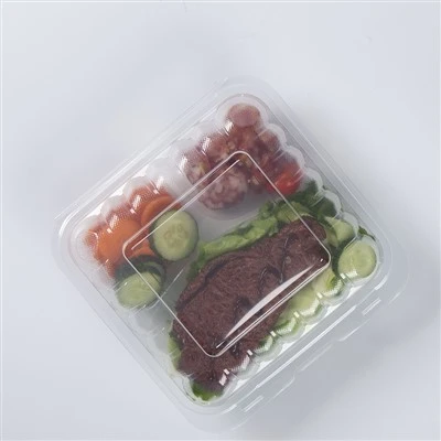 Recipiente transparente para alimentos para transporte