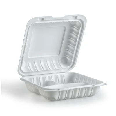 Recipiente de comida branco para levar