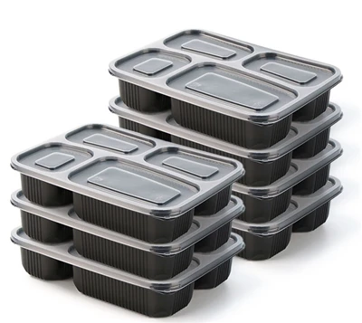 Recipiente para alimentos à prova de vazamentos com 4 compartimentos