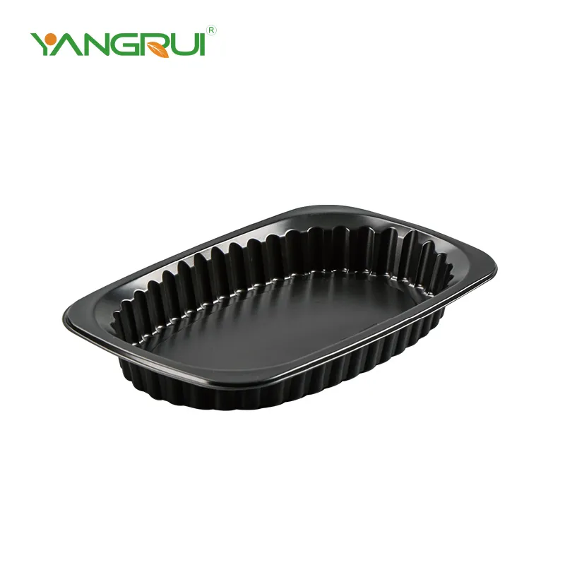 Bandejas de alimentos de plástico preto