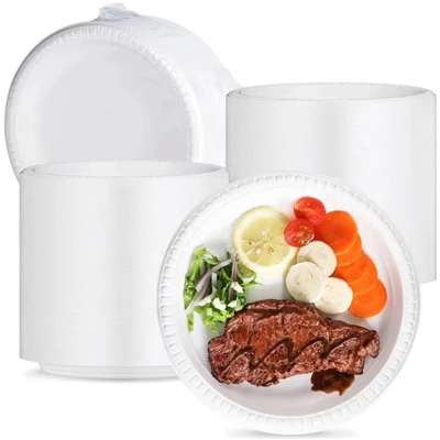 Recipientes de plástico para alimentos-de uso único versus reutilizáveis ​​co...