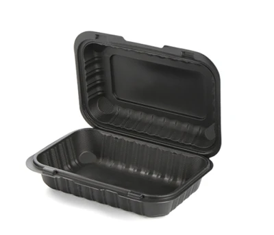 Caixa de comida preta e branca de 9x6 polegadas